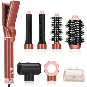 PARWIN PRO BEAUTY 7 in 1 Air Styler, PARWIN PRO BEAUTY MaxAIR 2.0 multistyler Set, doppia tensione automatica, ferro arricciacapelli, piastra lisciante, 110,000 RPM asciugacapelli, spazzola volumica, Amber Silk