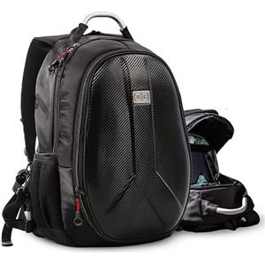 OG Original GetAway Zaino moto impermeabile, uomo, rigido, grande ampiezza, espandibile 35L/45L, Borsa portacasco motociclista, cinghia casco, antifurto, rifrangente, USB, portatile.
