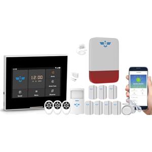 ITALIAN ALARM - Allarme Casa Senza Fili GSM, Antifurto Casa Wireless per Porte e Finestre, Kit Allarme con Sirena esterna, Gestione da APP WiFi e supporta SIM 4G. Già configurato e Assistenza Italia