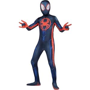 Jazwares Marvel - Costume classico da Spider-Man Miles Morales Zentai, per bambini, per Halloween, taglia M