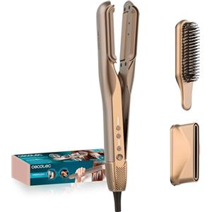 Cecotec Luftglätter AirLisse 2in1 ForceDry Duo Champagne, 112.000 U/min | 3 Modi zum Trocknen und Glätten, doppelte Heizplatte, Plasmafunktion, 13 m/s Luftstrom, 4 Temperaturen, 2 Geschwindigkeiten
