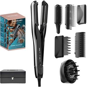 Cecotec Glätteisen AirLisse 6in1 iTwerk Platinum, 112.000 U/min | Infrarot, Vibrations- und Doppelheizplatten, Plasmafunktion und 3 Modi; Aufsätze für Locken, Volumen und Trocknen