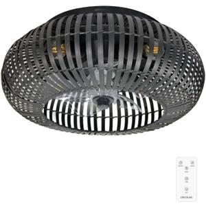 Cecotec Ventilatore da Soffitto con Luce EnergySilence LampAero 600 Natural DarkWood. Paralume in Legno Bicolore, 20 W, Lampada Inclusa, Telecomando, Timer 8 Ore, 3 Velocità, 5 Pale, Estate/Inverno