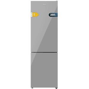 Cecotec Frigorifero Combinato Bolero CoolMarket Combinato 250 Grey Glass E. 180cmx55cm, 250L, Total No Frost, Classe E, Multi Air Flow, Fast Cooling, Humidity Box, allarmi porta aperta