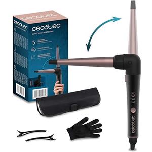 Cecotec Arricciacapelli Conico SurfCare TwistConic. 33W, Arricciacapelli conico con Gomito a 90 gradi per Maggiore Comodità, Include Guanto Termico, Custodia e 2 Clip