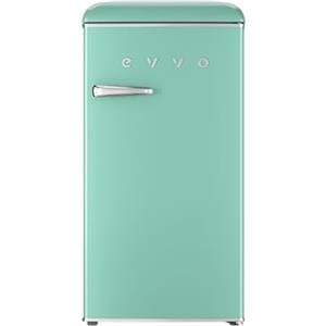 EVVO Frigorifero piccolo retrò, 84 litri di capacità + 11 litri di congelatore, design vintage, a basso consumo, silenzioso, controllo della temperatura, luce LED, frigorifero Mini F26 Retro colore