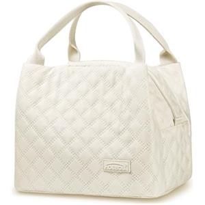 Aosbos 7.5L Borsa Termica Porta Pranzo per Uomo/Donna, Portatile Borsa Frigo Alimenti Isolata Manutenzione di Freddo e Caldo per Lavoro Picnic Ufficio Scuola, Beige