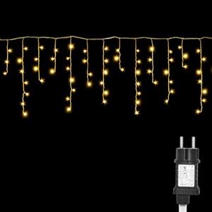 AGOTD - Ghirlanda luminosa a LED per esterni, 200 luci, decorazione natalizia con timer, 8 modalità, funzione di memoria per Natale, feste, matrimoni, balcone, giardino (bianco caldo)