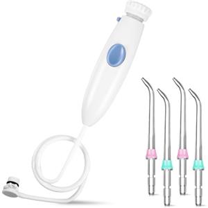 wlertcop Wp-100 - Manico in plastica standard per l'igiene orale con 4 irrigatori | Ugello dentale, irrigatore classico orale, ugelli di ricambio per irrigatore orale compatibile con Waterpik