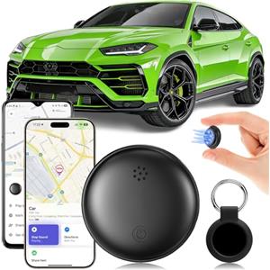 GGHOMR GPS Tracker per Auto, Localizzatore GPS per Auto Compatibile con iOS e Android, Air Tracker senza abbonamento, Copertura Globale In Tempo Reale Tracciare Magnetico GPS Nascosto per Auto/Moto (Nero)