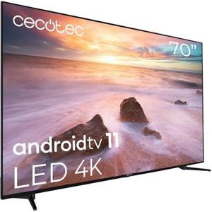 Cecotec TV LED 70" Smart TV Serie A2 ALU20070. 4K UHD, Android 11, Design Senza Cornice, MEMC, Dolby Vision e Dolby Atmos, HDR10, 2 Altoparlanti da 10W, Modello 2023