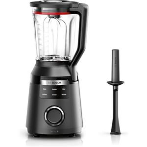 Bosch Serie 6 Frullatore VitaPower MMB6652B, 1800 W, Velocità Max di 45.000 giri al min, Capiente Caraffa da 3 L, 6 Programmi Automatici, Pulizia Automatica, 6 Lame in Acciaio Inox, Pestello, Nero