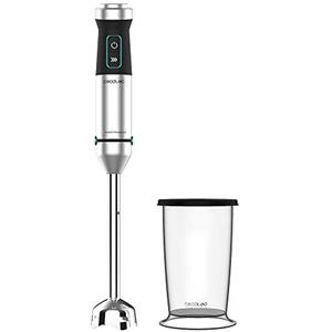 Cecotec Frullatore a Immersione Power Titanblack 1500 Xl, 1500 W, Tecnologia Crossblades con 4 Lame, Piede XL, Antispruzzo, Selettore Velocità con Funzione Turbo, Bicchiere da 800 ml con Coperchio