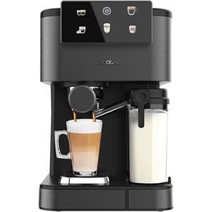 Cecotec Macchina da Caffè Espresso Semiautomatica Power Espresso ColdBrew Latte Scuro.1350W, 20Bar, Freddo, Tiepido, Caldo, Schermo Tattile, Serbatoio Acqua 1.5L, Serbatoio Latte 500ml, Doppio Braccio