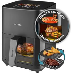 Cecotec Friggitrice ad Aria 4L - Air Fryer Cecofry&Grill Duoheat 4000. 1900W, 3in1: Friggitrice, Grill, Piastra. 10 Menù, Doppia Temp 40-200°C, Cottura uniforme e veloce, Cucina sana e gustosa