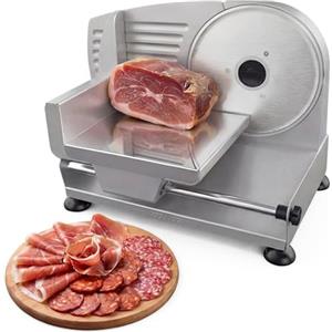 Cecotec Affettatrice in Acciaio Rock'nCut Shuriken ProBlades Easy Clean 200. 200W, 2 Lame Solingen e Seghettata, Disco 190mm, Regolazione 0-15mm, Carrello Smontabile, Pulizia Rapida e Fette Perfette