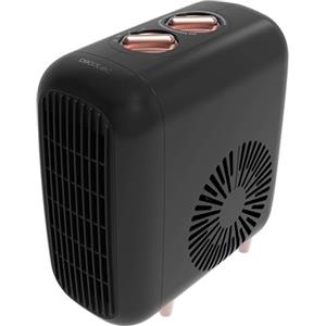 Cecotec Termoventilatore Ceramico da Tavolo ReadyWarm 600 Lagoon Black. 2000W, 3 Modalità, 2 Livelli Calore, Termostato, Silenzioso 30dB, Tripla Sicurezza, VerticalDesign, Copertura 15m², Elegante