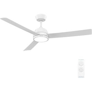 Cecotec Ventilatore da Soffitto con Luce EnergySilence Aero 452 QuickSnap White.30W, Motore DC, Diametro 132cm, 3 Pale, 3 Toni LED, Telecomando, Timer, Montaggio Rapido con Click, Installazione Facile