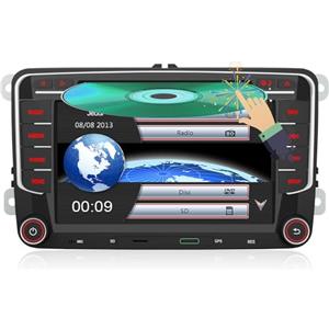 AWESAFE Wince 6.0 Autoradio 2 Din per VW Volkswagen Golf 5 6 Polo Passat Skoda Seat Tiguan, 7 Pollici con GPS Navigatore Car Radio Supporta la funzione Comandi al volante BT CD DVD SD USB RDS