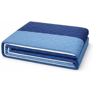 VKZ Trapuntino Matrimoniale Leggero, Piumino Estivo per Letto Matrimoniale, Trapunta Leggera Primaverile ed Estiva, Coperta Trapuntata,Blu/azzurro