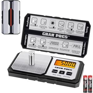 GRAM PRES Bilancia digitale tascabile grammo 500 g x 0,01 g di precisione, piccola bilancia portatile ad alta precisione con peso digitale in grammi e oz per gioielli, diamanti, frecce, polvere e