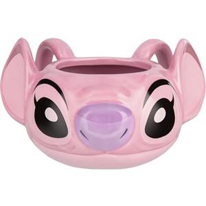Paladone, Tazza da caffè in ceramica a forma di Angel della Disney, 450 ml, prodotto di Lilo & Stitch con licenza ufficiale, bicchieri 3D per bevande calde, tè, cioccolata calda