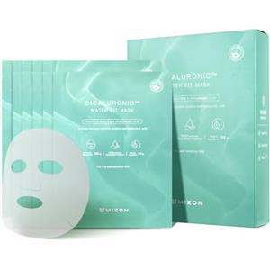 MIZON [MIZON] Cicaluronic Water Fit Mask (10 maschere) per la cura della pelle coreana - Formula vegana, Cica + acido ialuronico, lenitiva, idratante, pelle sensibile, pelle secca