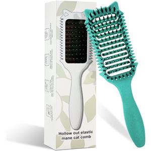 CNMTCCO Spazzola per ricci, districante e styling senza tirare, impugnatura ergonomica, adatta per donne, uomini e bambini, spazzola per capelli con setole di cinghiale, spazzola per capelli