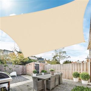 Duerer Vela Ombreggiante Rettangolare 3.6x4.8m Tenda a Vela Protezione UV 95%, 185GSM Densità Vela Parasole All'aperto per Giardino, Patio, Pergola, Cortile-Crema