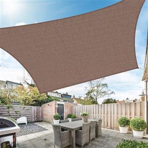 Duerer Vela Ombreggiante Rettangolare 3x4m Tenda a Vela Protezione UV 95%, 185GSM Densità Vela Parasole All'aperto per Giardino, Patio, Pergola, Cortile-Marrone