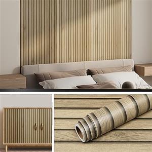Livelynine Carta da Parati Adesiva Muro Effetto Legno Marrone Carta Adesiva per Mobili Legno Pannelli Impermeabile Pellicola Adesiva per Mobili Legno Chiaro Carta Parati Adesiva Muro Salotto 40CMx2M
