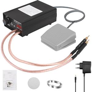 Neulriscn Saldatore a Punti 8000W, Saldatore a Punti a Batteria Portatile 10-90 Marce 0,1-0,3mm con Doppia Uscita a Impulsi Pedale Regolabile per Realizzazione di Pacchi Batteria