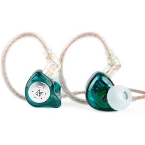 Yinyoo KZ EDX PRO Cuffie in-Ear, Monitor in-Ear con Guscio in Resina e Metallo, Isolamento Acustico, Cuffie Auricolari ad alta Definizione con cavo Staccabile a 2 pin (ciano, senza microfono)