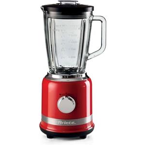 Ariete 585 Frullatore Moderna, 1000W, Capacità 1,5 L, 4 velocità + Funzione Pulse, Tazza in vetro graduata, 4 lame in acciaio inox, Rosso
