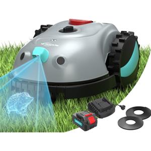 YARDCARE (2026 Nuovo) YARDCARE V100 Robot Tagliaerba Senza Filo Perimetrale, Navigazione Visiva, Evita gli Ostacoli(150 tipi), Robot Tosaerba a Batteria da 4,0 Ah con Banda magnetica, Lama di Ricambio