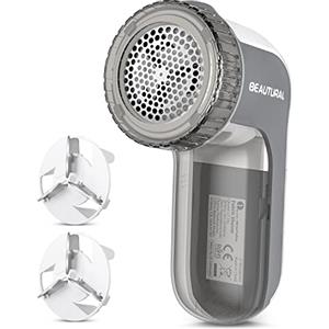 BEAUTURAL Levapelucchi Elettrico Portatile, Togli Pelucchi Elettronico, Leva Pelucchi Elettronico per Vestiti e Mobili, Con 2 Velocità, 2 Lame Sostituibili, Rimozione di Pelucchi, Togli (Grigio)