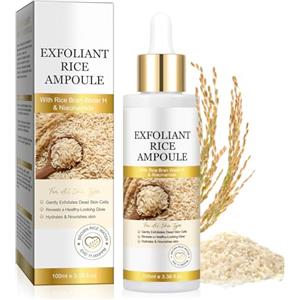 Abodiuss Peel Shot Glow Rice Ampoule Duo - con niacinamide e arbutina | Pure Skin Peel Shot esfoliante delicato | Riso peeling viso viso profonda idratazione | Rice Peel Glow Siero - 100 ml