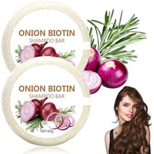 VRYNDH Shampoo Solido Naturale - Barra Capelli con Olio di Rosmarino e Cipolla, Shampoo Solido Anticaduta per Capelli Grassi o Ricci, Adatto a Tutti i Tipi di Capelli