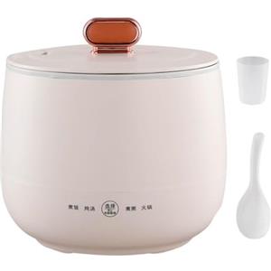 Generic 1.8L Cuociriso Elettrico con Antiaderente, Mini Cuociriso per 1-2 Persone, 4 Funzioni Multicooker per Preparare Riso, Zuppa
