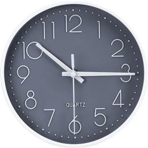 Sprifityy Sprifity 20cm(8 pollici) Orologio da Parete Silenzioso,da Parete (Grigio) | decorativo Rotondo, Orologio da Parete moderno senza tic-tac, per ufficio, cucina,soggiorno,camera dei bambini