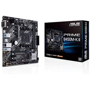 ASUS PRIME B450M-K II, Scheda madre AMD mATX, Slot DDR4, Nera | Socket Ryzen AM4, Supporto M.2, HDMI/DVI-D/D-Sub, SATA 6 Gbps, 1 Gb Ethernet, USB 3.2 Gen 1 Type-A, BIOS FlashBack