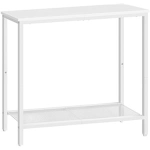 HOOBRO Consolle Ingresso, 75 cm Tavolo Console Stretto, Piccolo Tavolo da Divano con Ripiano Portaoggetti, per Corridoio, Soggiorno, Camera da Letto, Salotto, Bianco EWW74XG01