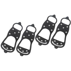 EXAOMBLE Ramponi da Ghiaccio Punte in Metallo per Scarpe e Stivali Antiscivolo 2 Paia Tpe Elastico Nero per Sport All'aperto e Pesca su Ghiaccio