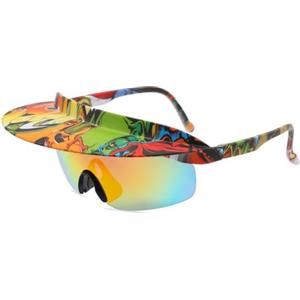 MplehDa Occhiali da sole sportivi con tesa polarizzati, occhiali da ciclismo unisex UV 400, antivento, protezione da ciclismo, occhiali protettivi per attività all'aperto