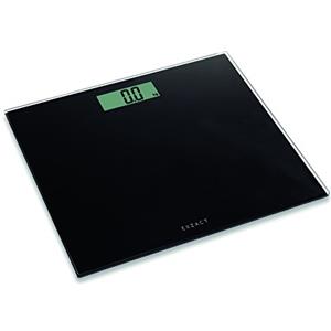 Exzact Bilancia elettronica Corporea/Pesapersone Digitale/Scala elettronica corpo/Bilancia da bagno- Ultra sottile 1,7 cm di spessore -150 kg / 330 lb (Nero)
