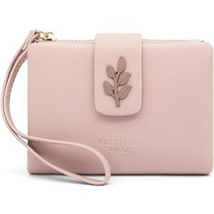 GOUNNU Portafoglio Donna Piccolo in Pelle PU Portafogli RFID Blocco Portafoglio con Portamonete, 7 Porta Carte di Credito e Cinturino da Polso (Rosa-1)