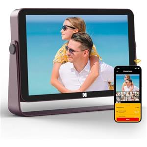 KODAK Cornice Digitale Foto, Cornice Digitale WiFi da 10 pollici, Batteria Integrata e Memoria da 64 GB, Touchscreen IPS HD, Calendario, Condivisione di Immagini, Musica e Video via App, E-mail o USB