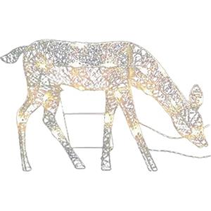 Generisch Decorazione natalizia per esterni, renna illuminata per esterni, con luce solare, cervo di Natale per esterni, con luci, renna a LED, decorazione natalizia per esterni, decorazione da
