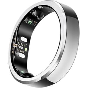 RingConn Anello Intelligente RingConn Gen 3 con Monitoraggio della Pressione, Sonno, Fitness e Frequenza Cardiaca, Avvisi a Vibrazione, Senza Abbonamento App, Batteria fino a 14 Giorni (12,Argento Futuristico)