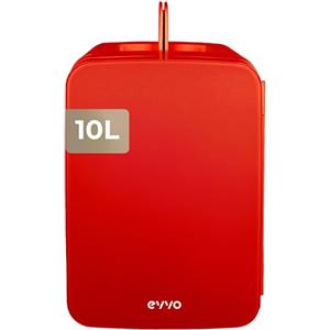 EVVO Frigorifero Mini F10 (rosso), 10 L - Frigorifero Cosmetico e Trucco | Mini Frigorifero Portatile Creme, Bellezza e Skincare | Mini Frigorifero Silenzioso | Funzione Freddo e Calore | Connessione